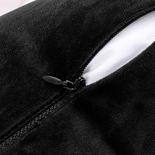 NiNi ALL Decorative Throw Pillow Covers Pack of 2, Velvet Throw Pillow Cases for Couch Pillows Cover Bedroom Living Room Outdoor, Pillow Covers 16x16 Inch, Black - Image 4