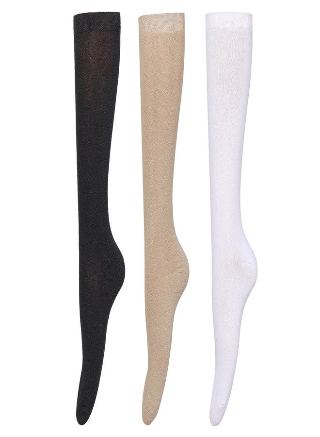 Supersox جوارب سوبرسوكس النسائية الطويلة المصنوعة من القطن الفاخر، جوارب طويلة تصل إلى الركبة تسمح بمرور الهواء، توفر أقصى درجات الراحة والأناقة، مثالية للاستخدام اليومي - عبوة من 3 قطع (مقاس واحد يناسب الجميع) - Image 1
