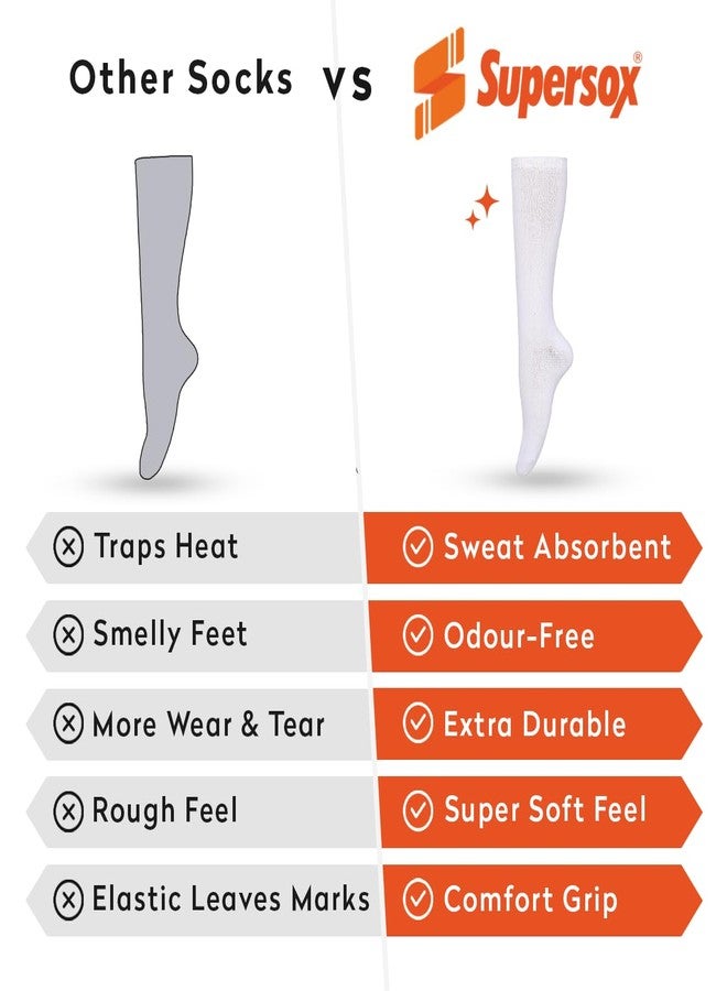 Supersox جوارب سوبرسوكس النسائية الطويلة المصنوعة من القطن الفاخر، جوارب طويلة تصل إلى الركبة تسمح بمرور الهواء، توفر أقصى درجات الراحة والأناقة، مثالية للاستخدام اليومي - عبوة من 3 قطع (مقاس واحد يناسب الجميع) - Image 5