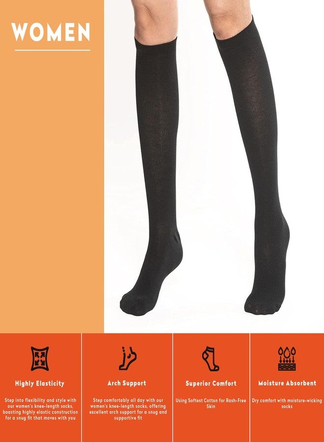 Supersox جوارب سوبرسوكس النسائية الطويلة المصنوعة من القطن الفاخر، جوارب طويلة تصل إلى الركبة تسمح بمرور الهواء، توفر أقصى درجات الراحة والأناقة، مثالية للاستخدام اليومي - عبوة من 3 قطع (مقاس واحد يناسب الجميع) - Image 4