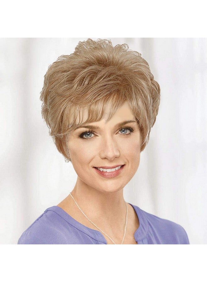 EMMOR Short Blonde Human Hair Wigs For Women Blend With Healthy Fiber Mixed Color Pixie Cut Wignatural Daily Use Hair (Color 30/613) - Image 2