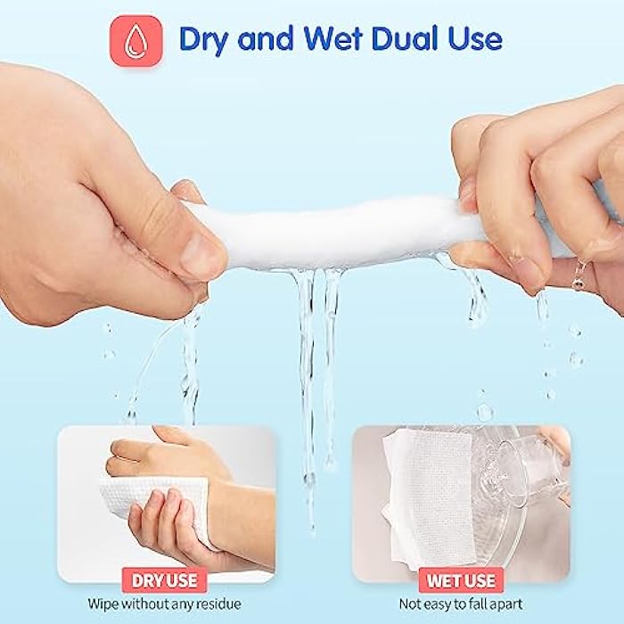 HOMERHYME Facial Towel, 600 Count Face Wipes Makeup Remover Cloth, Bulk Disposable Biodegradable Ultra-Soft & Lint-Free, Unscented All-purpose Washcloth for Travel, Skincare & Personal Cleansing - Image 3
