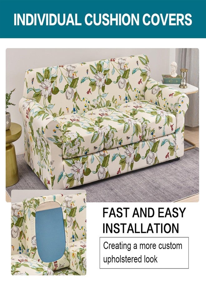 KRFOONN 4 Piece Stretch Sofa Couch Covers for 3 Cushion Couches Printed Sofa Slipcover with 3 Separate Seat Cushion Covers Washable Sofa Slip Covers Furniture Protector for Pets Kids (Sofa, 55) - Image 3