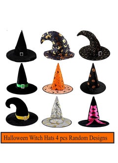 JOLLITY LLC Witch Hats Halloween Costume Bulk for Kids and Adults Witches Party Accessory Favor Hanging Decorations for Yard Garden Indoor Outdoor Decor 4 pcs  - Image 1