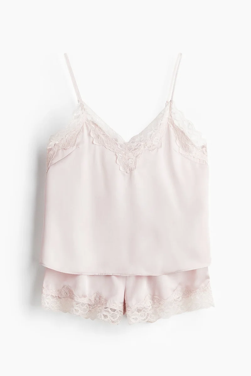 اتش اند ام Lace-trimmed satin pyjamas