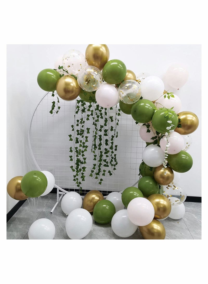 Y&D 62 PCS Balloons Set Party 12 Inch Olive Green Gold Confetti Kits for Indoor Outdoor Parties Decoration Wedding Supplies Graduation Baby Shower Decor - Image 3