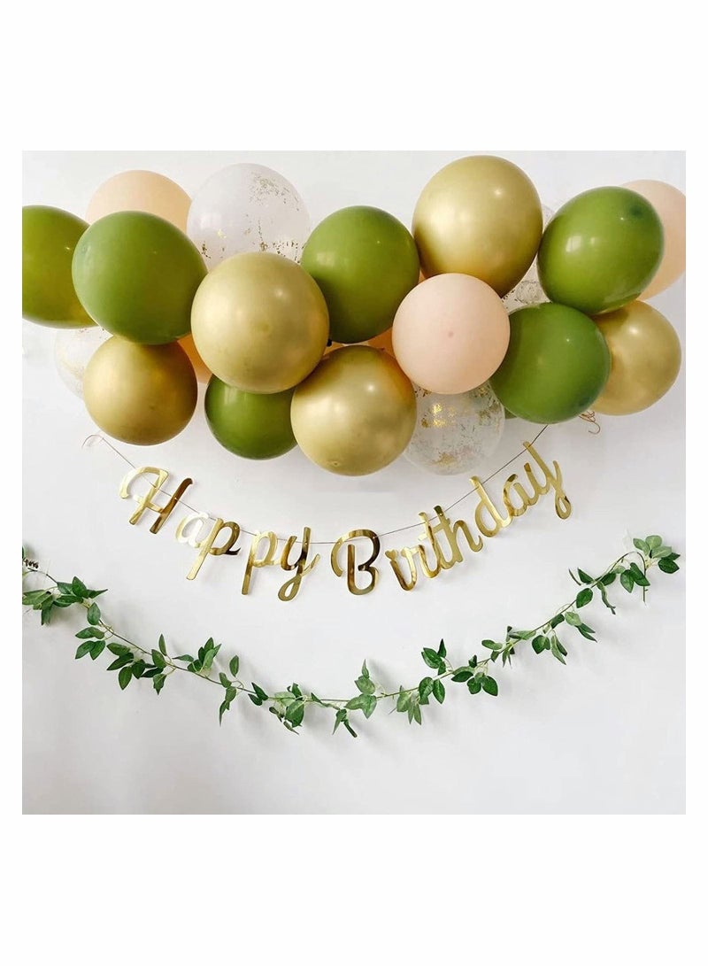 Y&D 62 PCS Balloons Set Party 12 Inch Olive Green Gold Confetti Kits for Indoor Outdoor Parties Decoration Wedding Supplies Graduation Baby Shower Decor - Image 2