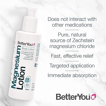 BetterYou Magnesium Body Lotion Nourishing Blend of Natural Zechstein Transdermal Magnesium and Shea Butter to Soften and Moisturise Skin PalmOil Free 180ml - Image 4
