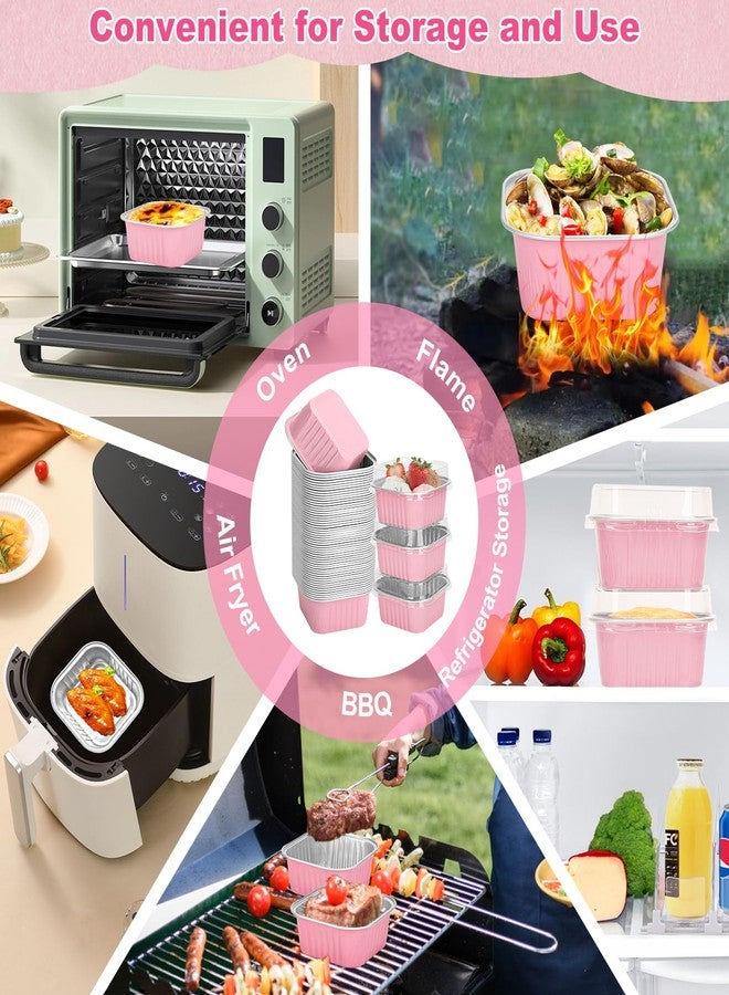 LifeisLuck 40 Set Heart Shaped Cake Pans 9 oz Disposable Aluminum Foil Mini Heart Cake Pan 5.4 Inch Cake Containers with Lids Dessert Baking Cups Pans Liners for Christmas Valentine's Weddings Mother's Day Party - Image 5