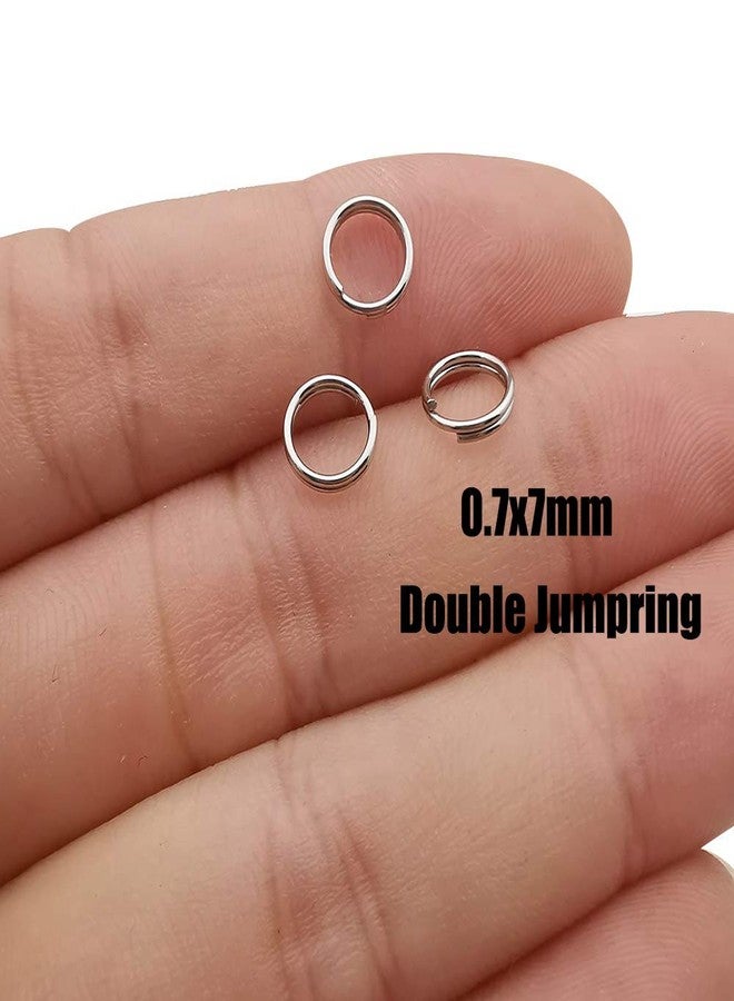 WOCRAFT 500pcs Stainless Steel Split Rings Double Loop Jump Rings Mini Connector Key Rings for Jewelry Making Necklaces Bracelet Earrings (0.7x7mm-12650) - Image 2