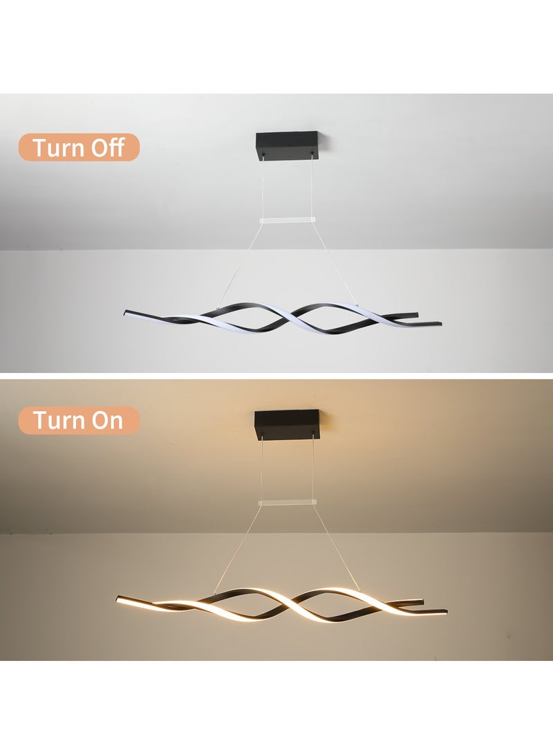 ERENYEA Dimmable LED Chandelier Black Adjustable Luminaire Undulating Chandelier For Restaurant Kitchen Lsland Restaurant Living Room - Image 4