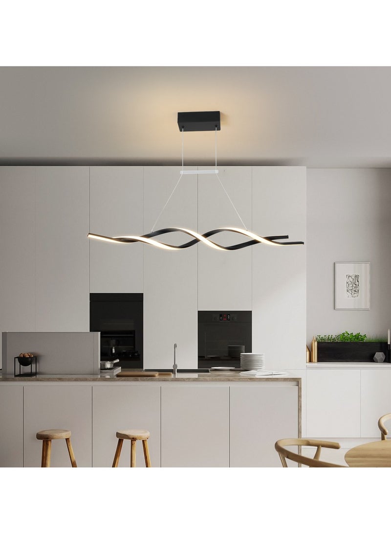 ERENYEA Dimmable LED Chandelier Black Adjustable Luminaire Undulating Chandelier For Restaurant Kitchen Lsland Restaurant Living Room - Image 1
