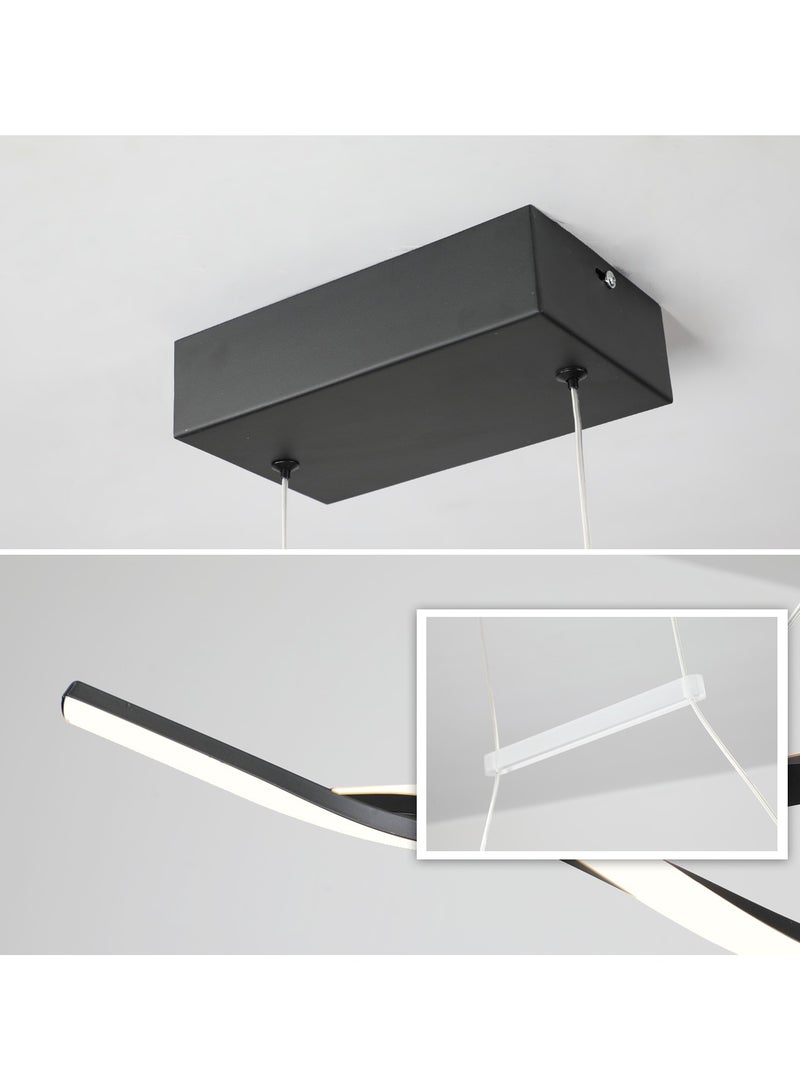 ERENYEA Dimmable LED Chandelier Black Adjustable Luminaire Undulating Chandelier For Restaurant Kitchen Lsland Restaurant Living Room - Image 5