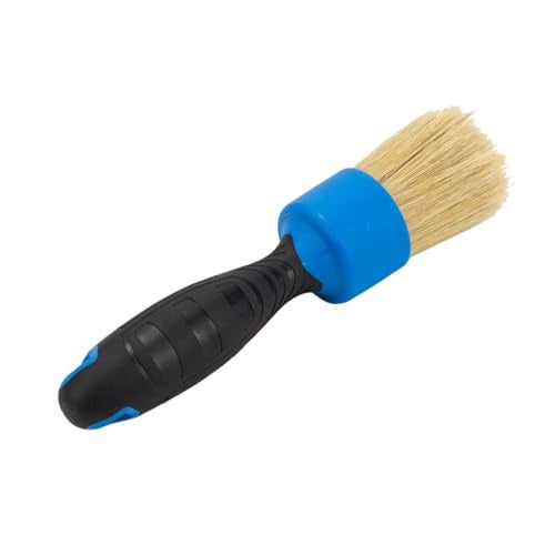 Maxshine Universal Blue 100% Boar's Hair or Mixed Bristle Stubby Detailing Brush – Premium Detail Brush for Interior & Exterior – Ideal for Wheels, Engines, Air Vents & Trim Cleaning - Image 4