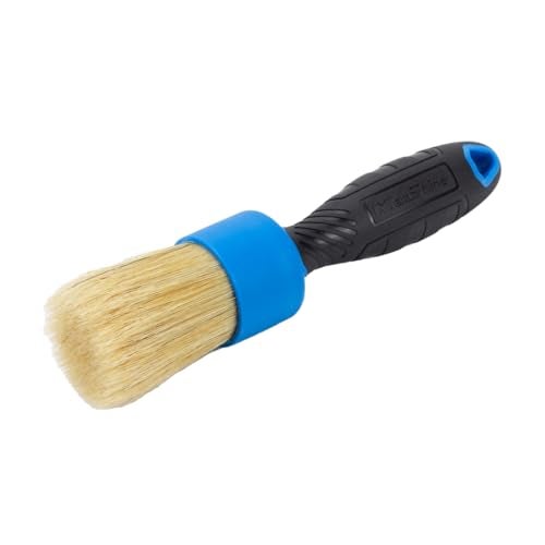 Maxshine Universal Blue 100% Boar's Hair or Mixed Bristle Stubby Detailing Brush – Premium Detail Brush for Interior & Exterior – Ideal for Wheels, Engines, Air Vents & Trim Cleaning - Image 3