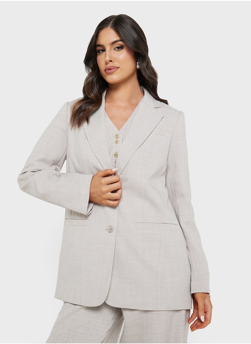 VERO MODA - Oversized Fit Linen Blazer - Image 1