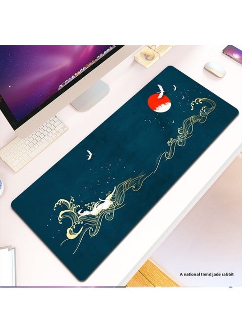 Large Mouse Pad Cad Office Shortcut Encyclopedia Large Desktop Ps Computer Desk Pad Keyboard Mat For Boys And Girls-Color:400*900*3mm-Pattern:Guochao Jade Rabbit