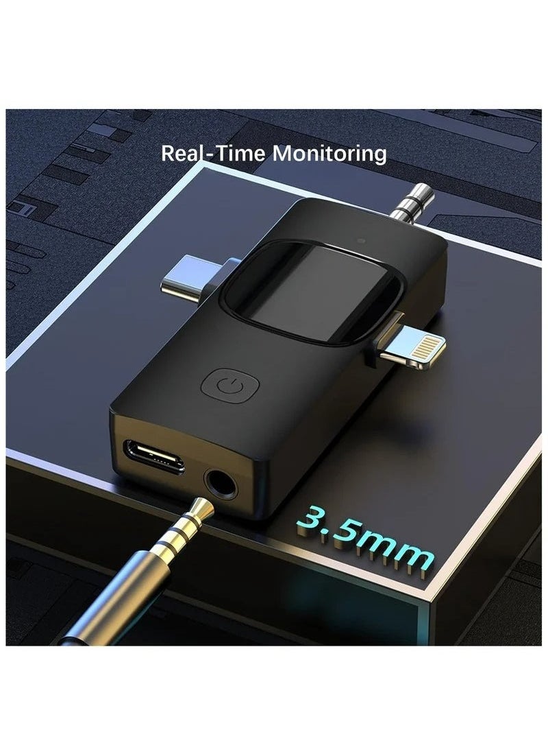 TecV - 3-in-1 Wireless Lavalier Microphone for iPhone, iPad, iPhone 15 USB-C, Android, Computer, Camera – Dual Mini Clip-On Mics with Plug & Play, Intelligent Noise Reduction, Auto Sync, for Vlog, YouTube, TikTok, Live Streaming - Image 1