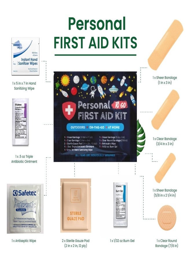 pH Advantage First Aid Emergency Medical Kit Mini and Travel Size - 10 Pack | Great for Kids, Schools, Business, Hiking, Camping | Wound Care Products (Abstract) - Image 2
