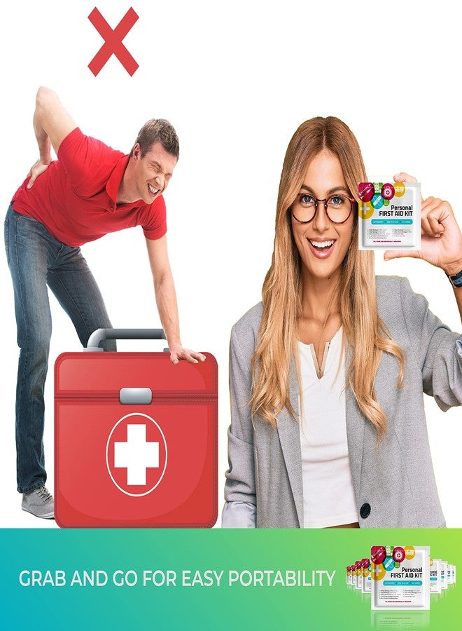 pH Advantage First Aid Emergency Medical Kit Mini and Travel Size - 10 Pack | Great for Kids, Schools, Business, Hiking, Camping | Wound Care Products (Abstract) - Image 3