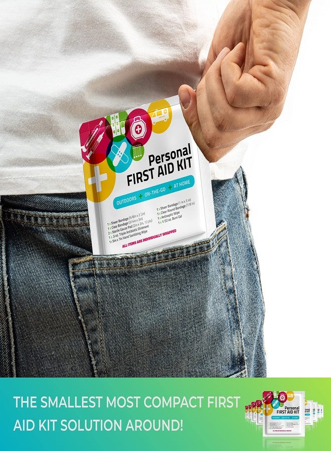 pH Advantage First Aid Emergency Medical Kit Mini and Travel Size - 10 Pack | Great for Kids, Schools, Business, Hiking, Camping | Wound Care Products (Abstract) - Image 5