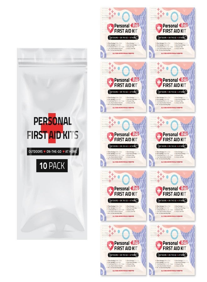 pH Advantage First Aid Emergency Medical Kit Mini and Travel Size - 10 Pack | Great for Kids, Schools, Business, Hiking, Camping | Wound Care Products (Abstract) - Image 1