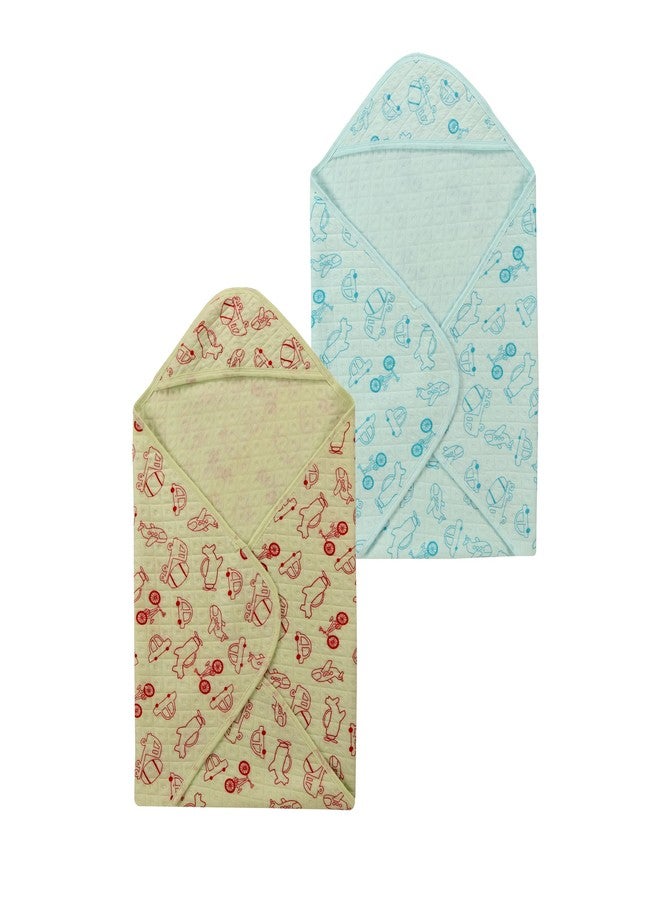 Dikary Hooded Baby Towel - Premium Soft Baby Bath Towel for Bathtub for Newborn, Infant - Ultra Absorbent, Natural Baby Stuff Towel for Boy and Girl (Blue Green) - Image 1
