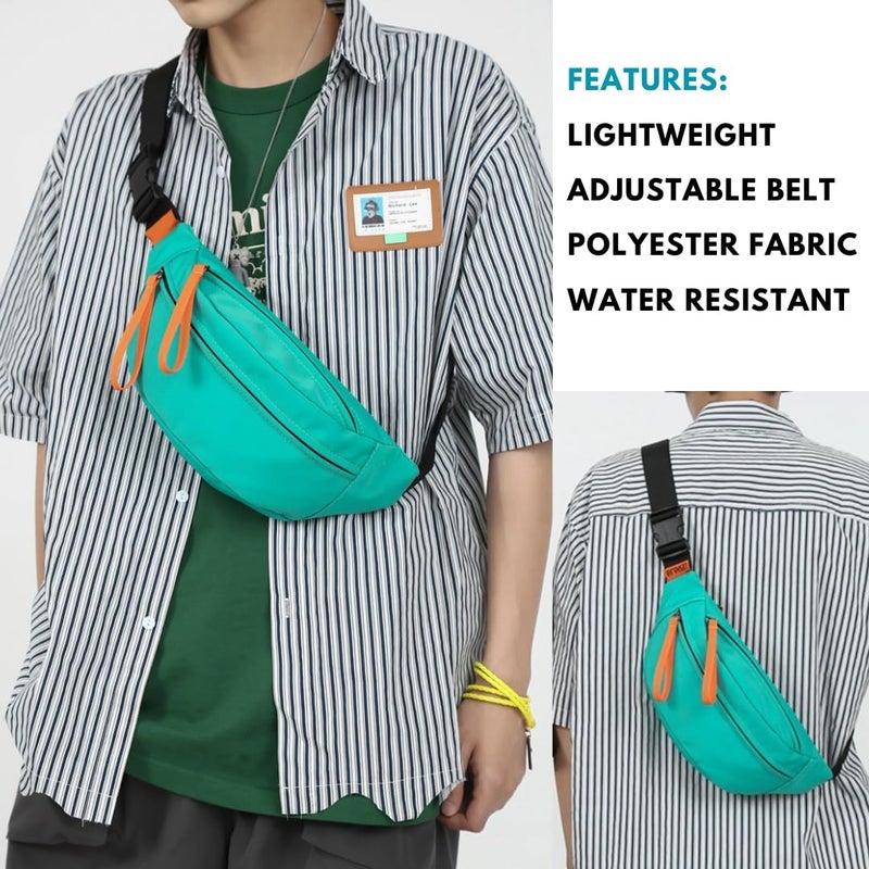 Tressential Waist Bag for Men Women | Cross Body Fanny Pack for Hiking, Travel, Camping, Outdoor Sports, Cycling | Money Belt with Adjustable Strap (Sea Green) - Image 2