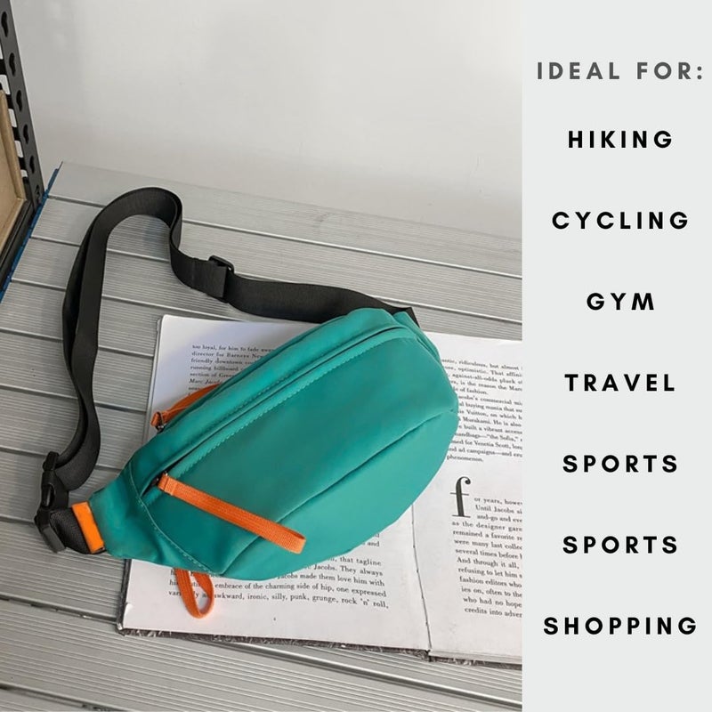 Tressential Waist Bag for Men Women | Cross Body Fanny Pack for Hiking, Travel, Camping, Outdoor Sports, Cycling | Money Belt with Adjustable Strap (Sea Green) - Image 4