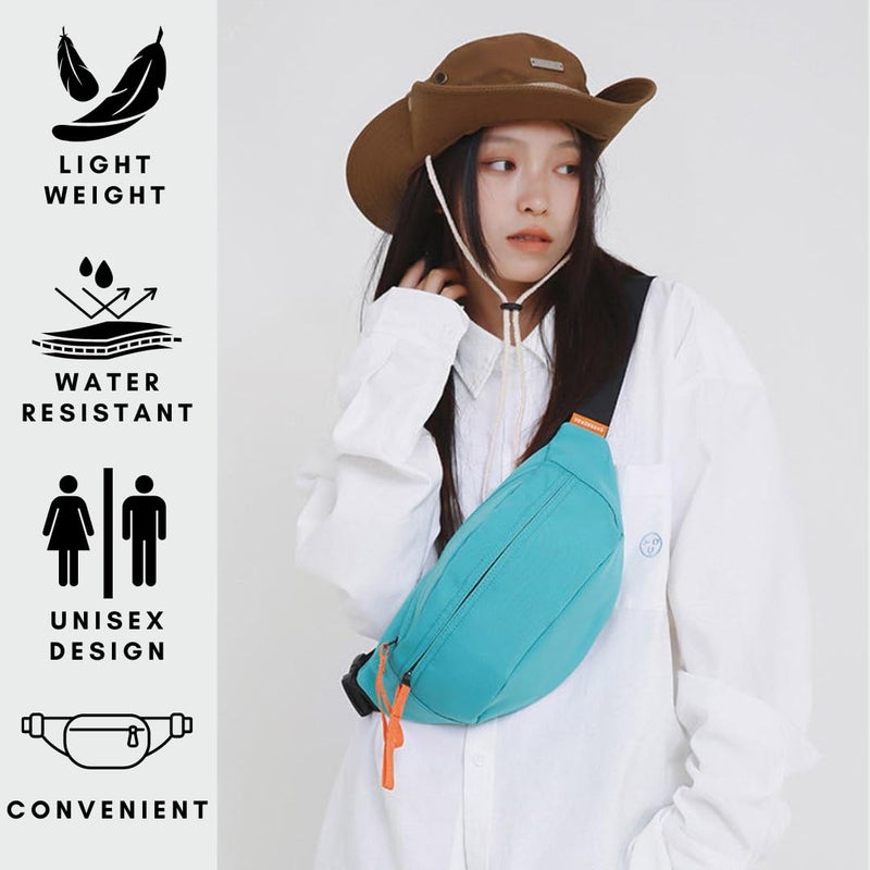 Tressential Waist Bag for Men Women | Cross Body Fanny Pack for Hiking, Travel, Camping, Outdoor Sports, Cycling | Money Belt with Adjustable Strap (Sea Green) - Image 3