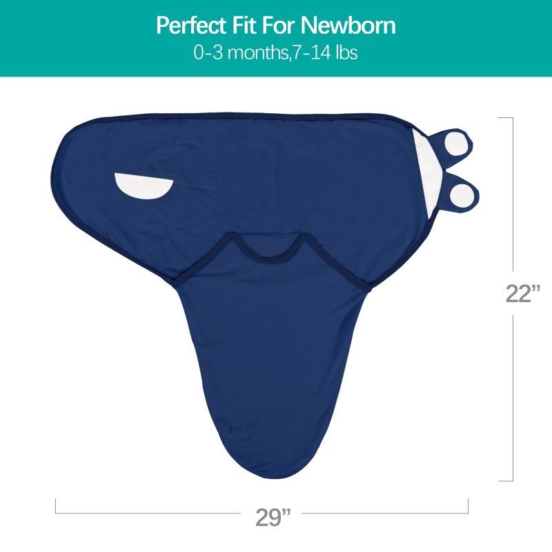 Biloban Baby Swaddles 0-3 Months for Boy & Girl, Cotton Swaddle Blanket, Newborn Essentials, Grey & Navy, 2 Pack - Image 5