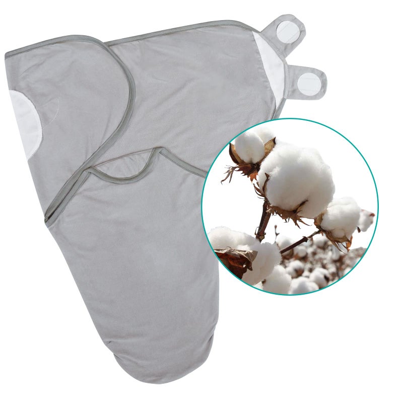 Biloban Baby Swaddles 0-3 Months for Boy & Girl, Cotton Swaddle Blanket, Newborn Essentials, Grey & Navy, 2 Pack - Image 4