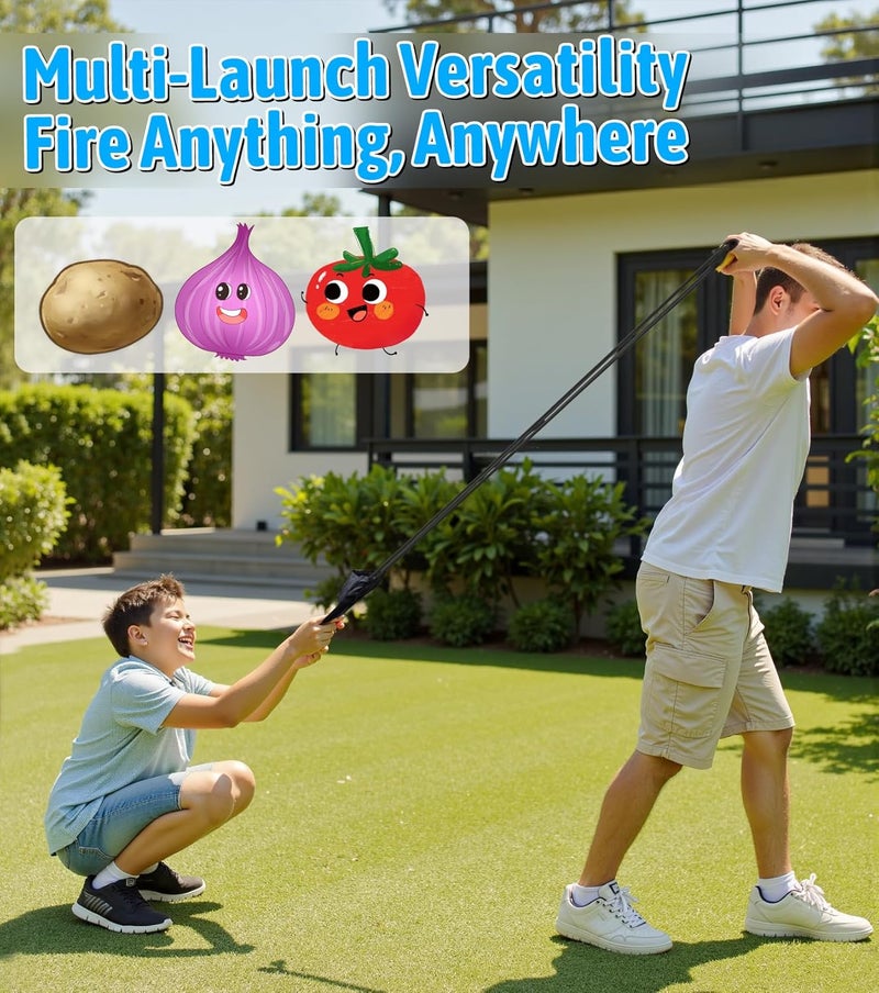 XIOQINE Ultimate Water Balloon Launcher & Slingshot for Adults | 300-Yard Range, Multi-Purpose Outdoor Fun with Splash Bombs, T-Shirts, Snowballs & More (black) - Image 3