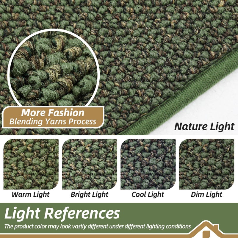 BEQHAUSE Dirt Trapper Door Mat 20" x 32", Non-Slip Washable Doormats Entrance Mat, Dirt Resistant and Absorbent Welcome Mat, Low Profile Floor Mats for Front Back Door and Entryway, Green - Image 5