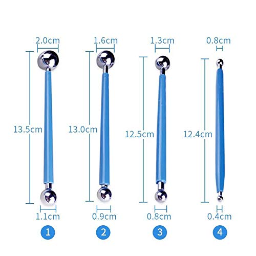 AmigozZ Stainless Steel Double Sided 4X Fondant Cake Flower Decorating Clay Sugarcraft Ball Modelling Cutter DIY Tool - Multicolor - Image 3