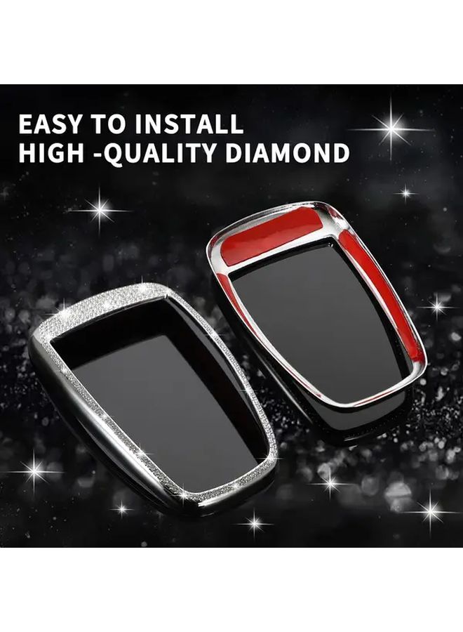 White Rhinestone Multimedia Control Cover For Mercedes C E GLC Class Interior Decoration - Image 3