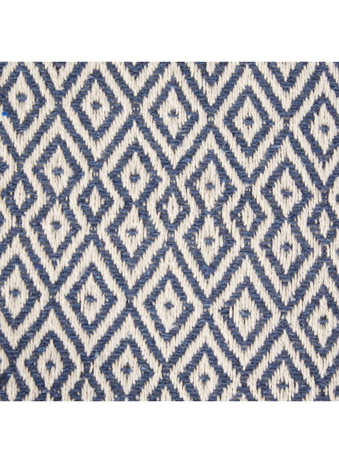 DII DII Rustic Farmhouse Double Diamond Woven Throw, 50x60, French Blue - Image 3
