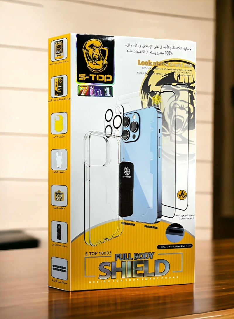 S-TOP Full protection package for iPhone 14, complete protection for your device against scratches and falls (7in1), original package from S-TOP - Image 2
