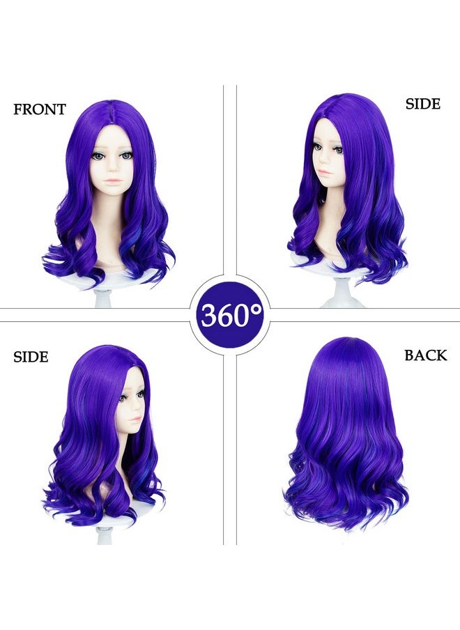 Probeauty Probeauty Purple Wavy Wig for Girls Kids, Long Curly Costume Wig for Child Halloween Cosplay Birthday Party  - Image 4