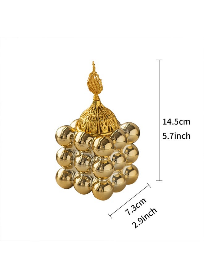 Ceramic golden cube aromatherapy burner, festival handheld burner, home decoration item, aroma burner