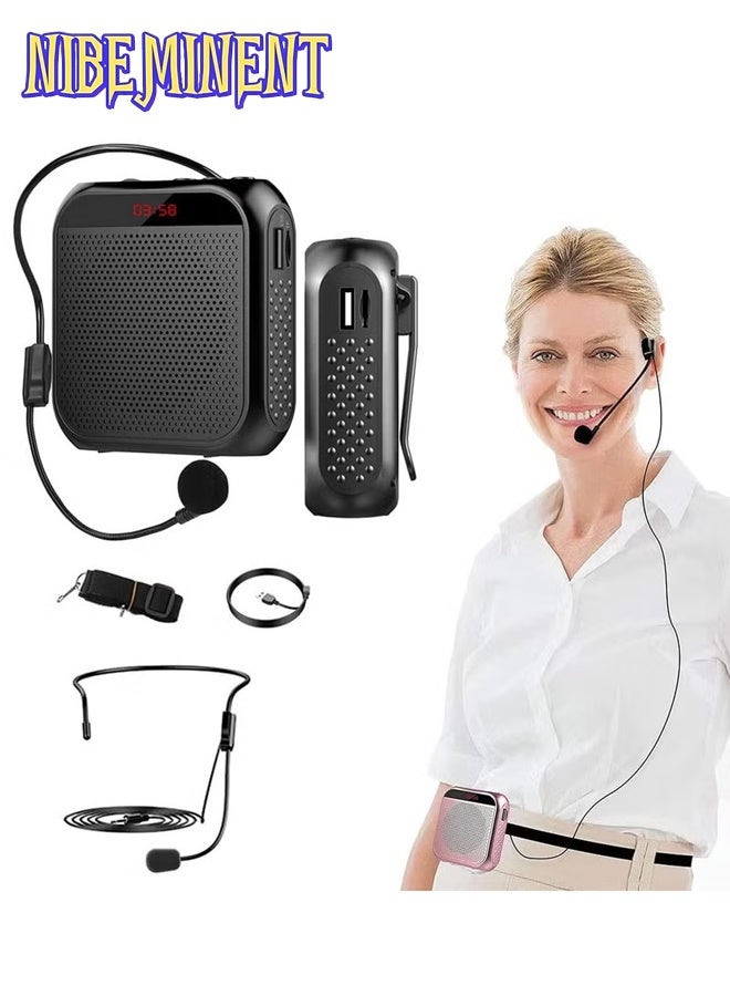 NIBEMINENT Voice Amplifier with Wired Microphone Headset Portable Rechargeable PA System Speaker Personal Microphone Speech Amplifier Loudspeaker for Teachers Tour Guides/Coaches Metting/Yoga/Fitness - Image 1