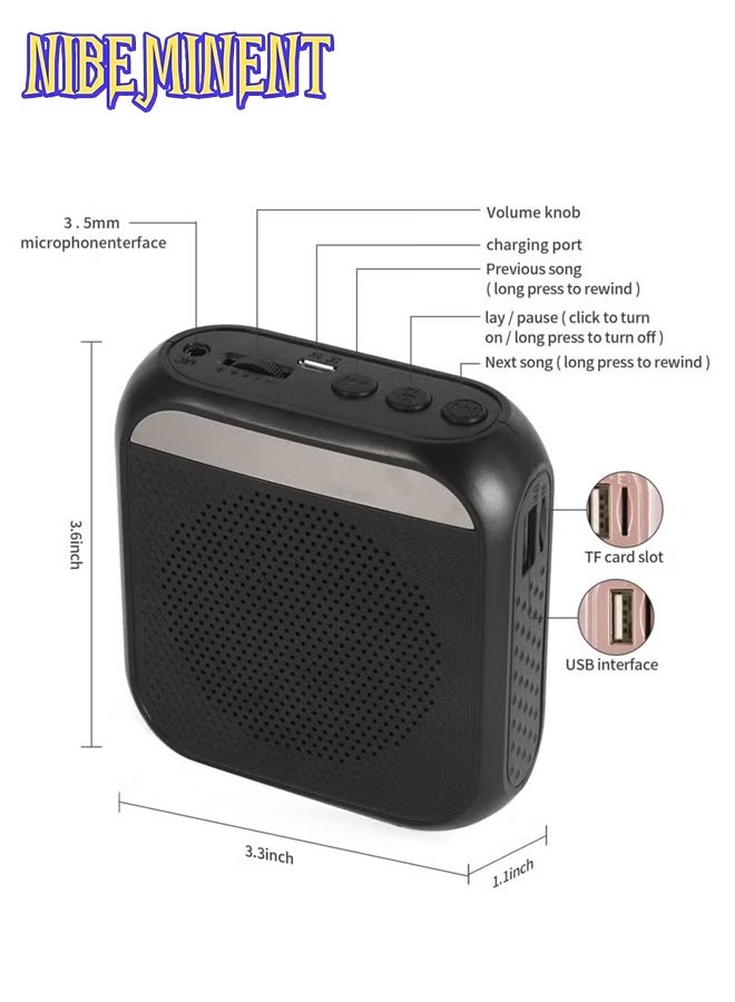 NIBEMINENT Voice Amplifier with Wired Microphone Headset Portable Rechargeable PA System Speaker Personal Microphone Speech Amplifier Loudspeaker for Teachers Tour Guides/Coaches Metting/Yoga/Fitness - Image 2