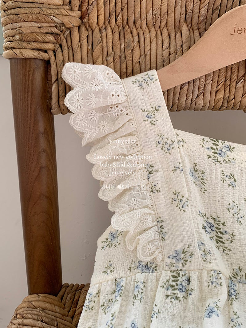 Jenny Summer Baby Fresh Floral Climbing Suit Flying Sleeve Hare Korean Style Baby Girl Princess Lace Wrap Fart Clothes - Image 4