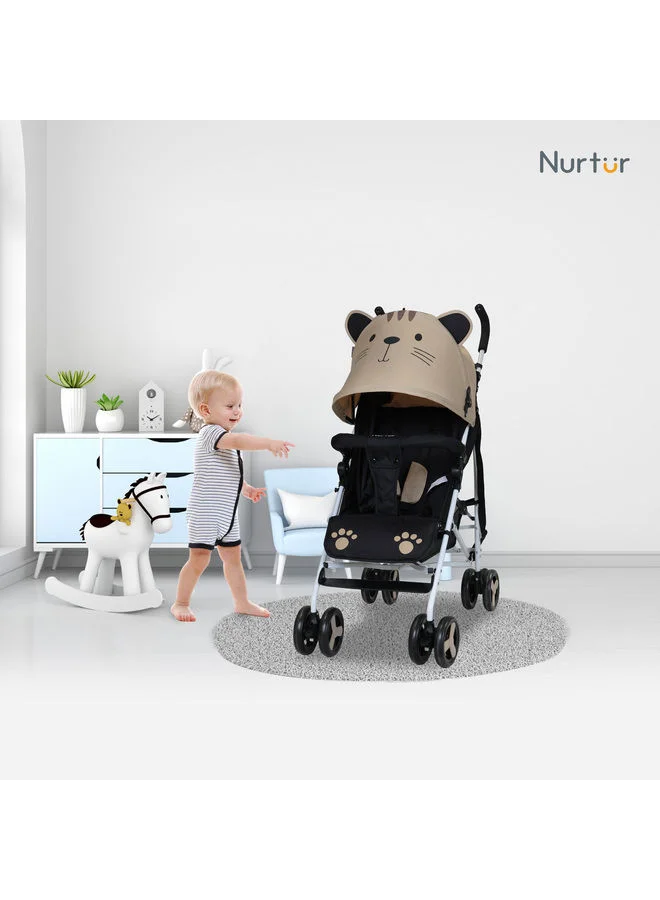 Nurtur Luca Character Baby/Kids Lightweight Stroller 0 36 Months, Storage Basket, Detachable Bumper, 5 Point Safety Harness, Compact Design with shoulder strap - Brown