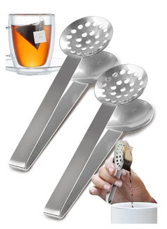 Excefore Tea Bag Squeezer 4 Pcs Stainless Steel Tea Bag Holder Tea Bags Strainer Clip for Gripping Ice Cubes for Loose Black Tea Herbal Tea or Iced Tea Bags for Kitchen Tools  - Image 1