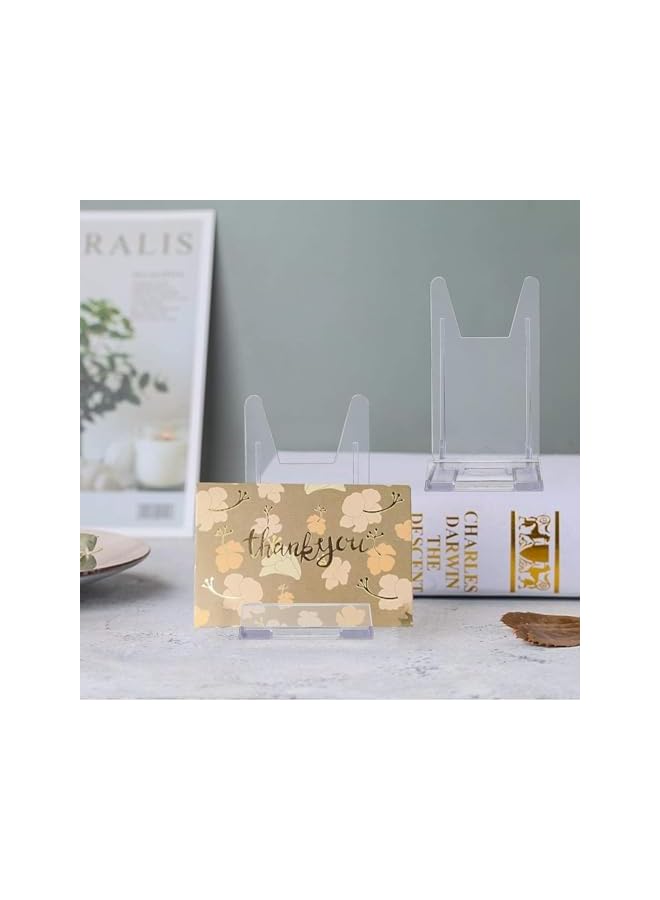 The Bros حاملات أطباق بلاستيكية شفافة، 10 قطع حاملات عرض بلاستيكية بزاوية، حامل عرض شفاف، حامل أطباق، حاملات أطباق أكريليك، حاملات عرض بلاستيكية، حاملات صور، حاملات مصغرة شفافة - Image 5