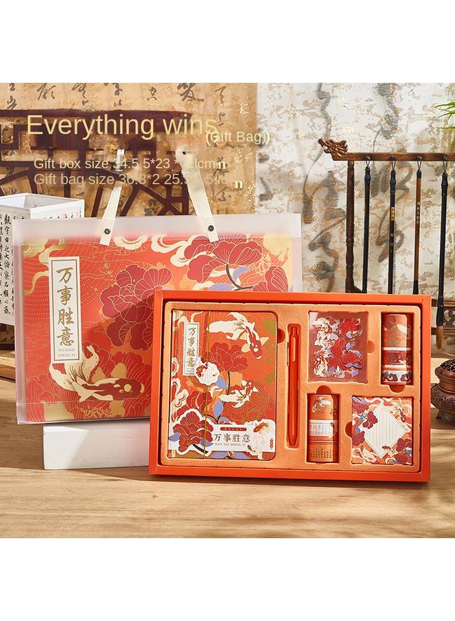 Bluejw Notebook Gift Box Suit New Forbidden City Wenchuang Chinese Style Koi Hand Account Gift Box Business Stationery - Image 1