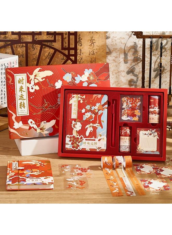 Bluejw Notebook Gift Box Suit New Forbidden City Wenchuang Chinese Style Koi Hand Account Gift Box Business Stationery - Image 2