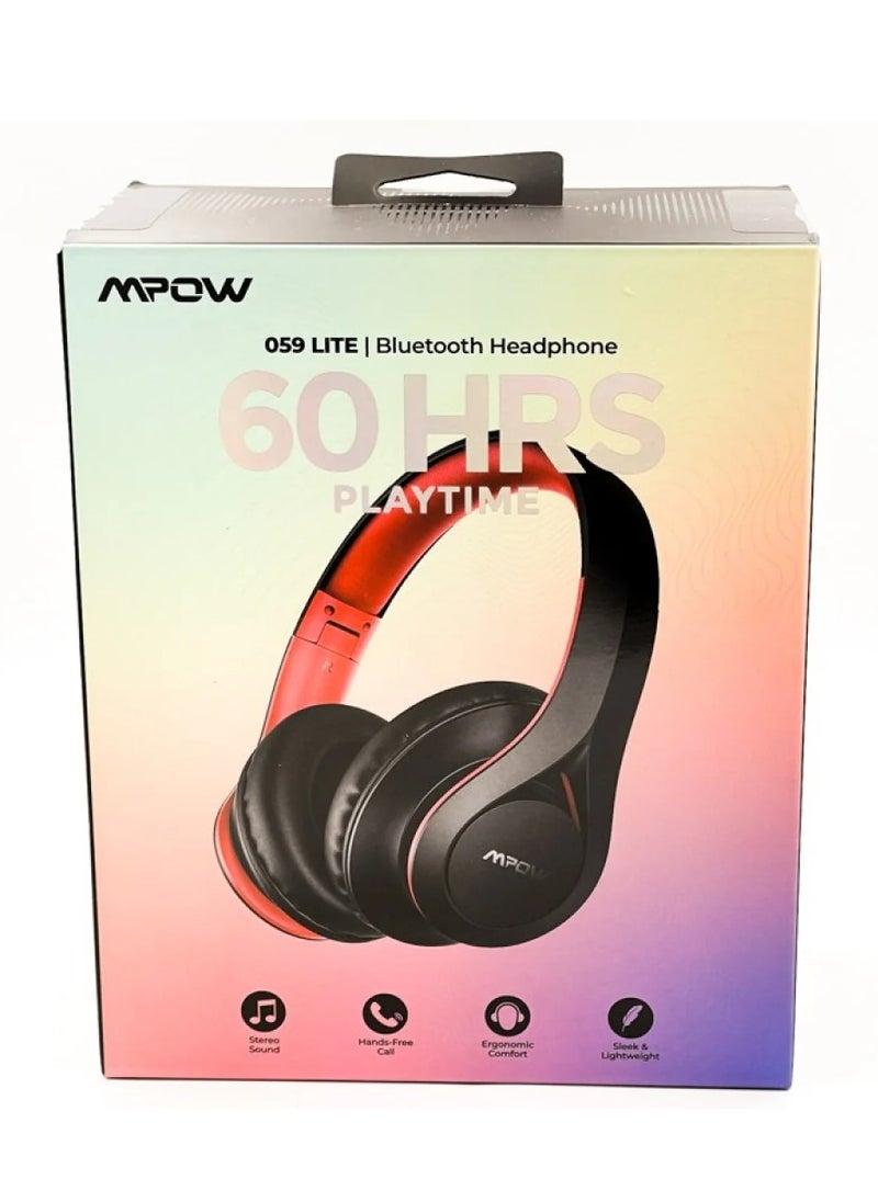 Mpow - Mpow 059 Bluetooth Headphones Black + Red - Image 1