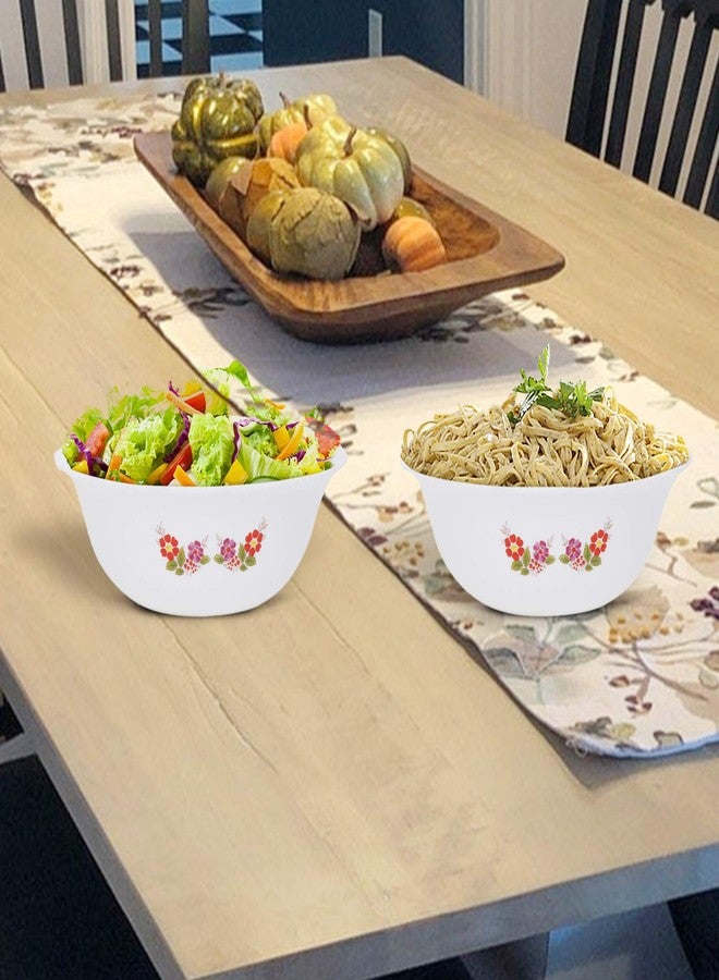 SimpArte Plastic Serving Dish, 1800 ml, Set of 2, Petunia Design Print/White Base, Standard - Image 3